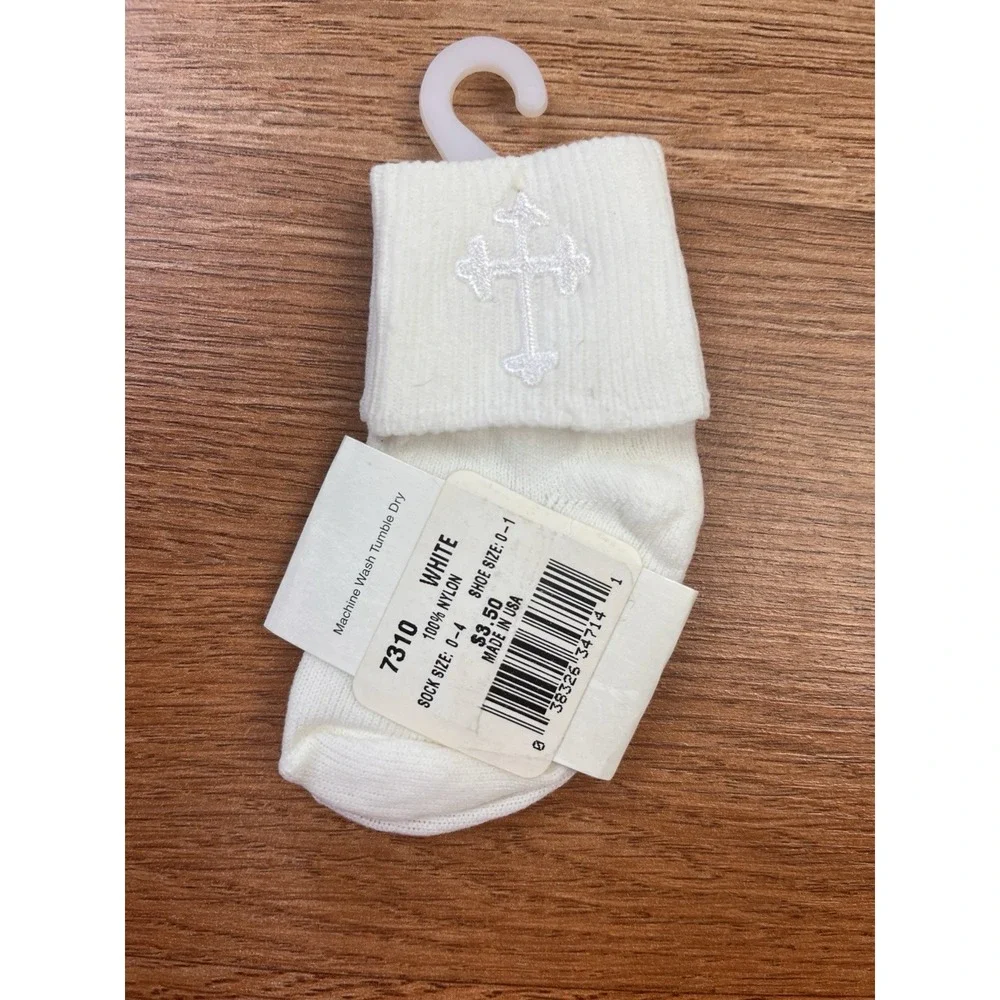 Strasburg Christening Newborn Infant White Socks Fits Shoe Size 0-1‎ NEW